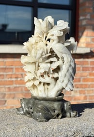 Chinese Soapstone Peacock Carving