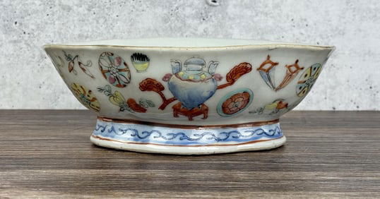 Antique Chinese Famille Rose Pedestal Bowl