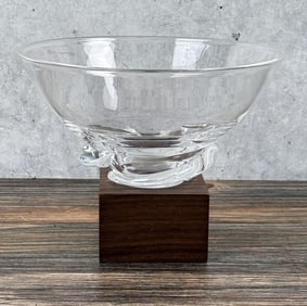 Steuben Glass Spiral Base Crystal Bowl