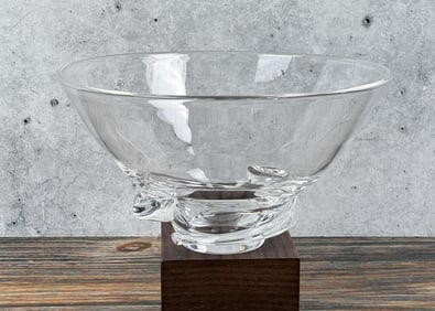 Steuben Glass Spiral Base Crystal Bowl