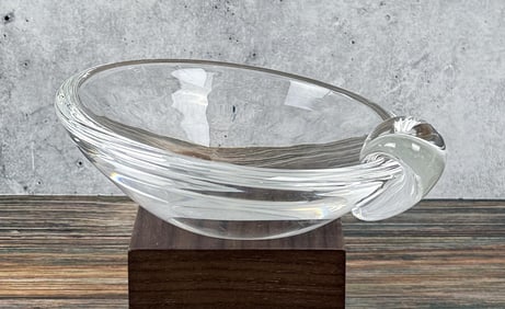 Steuben Glass Tilted Crystal Ashtray