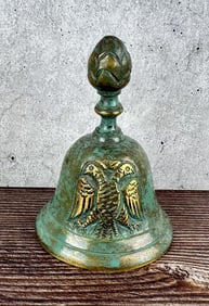 Bronze Hand Bell With Byzantine Eagle