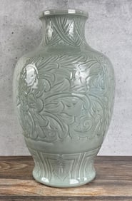 Large Japanese Celadon Glaze Vase