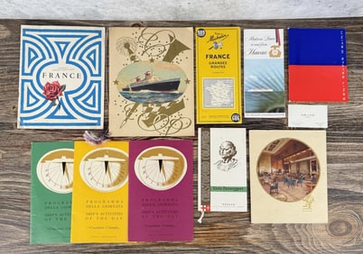 Collection of Steamship Line Brochures Menus