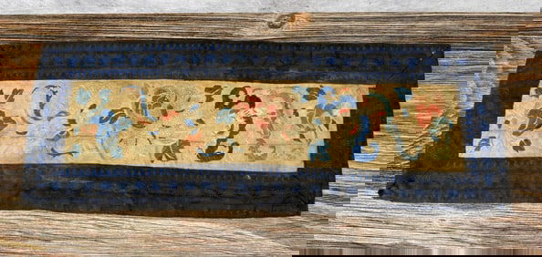 Antique Chinese Silk Table Skirt Runner