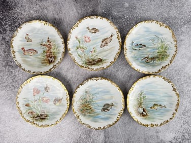 T&V Tressemanes & Vogt Porcelain Fish Plates