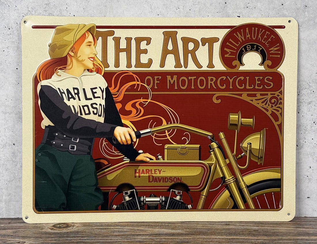 Harley Davidson Art of Motorcycles Sign: 12" by 16"