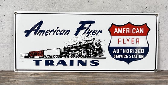 American Flyer Trains Porcelain Sign