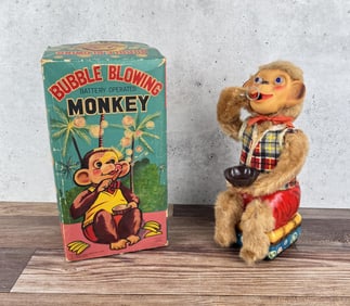 Alps Bubble Blowing Battery Operated Monkey Toy