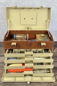 Vintage Fishing Tackle Box and Contents