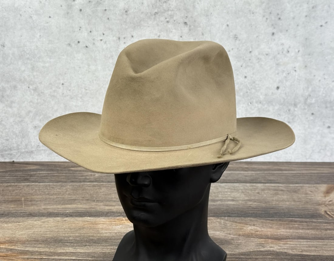 Antique Stetson Montana Cowboy Hat: 7x Beaver. Size 7 3/8