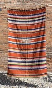 Antique Mexican Wool Serape Saltillo Blanket