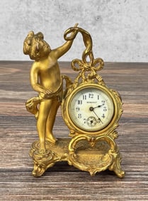 Benedict Gilt Cherub Mantle Clock