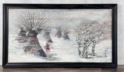 A. Guardipee Montana Indian Encampment Painting