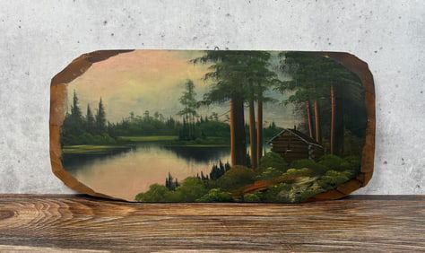 Antique Glacier Park Tourist Plein Air Painting
