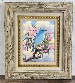 Elmer Sprunger Bluebird Montana Oil Painting