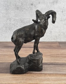 Bob Scriver Plaster Bighorn Sheep Sculpture