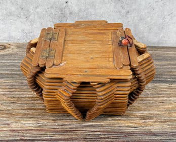 Tramp Folk Art Popsicle Stick Sewing Box