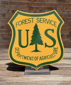 Porcelain USFS US Forest Service Shield Sign