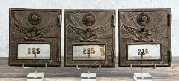 Antique Bronze Montana Post Office Box Doors