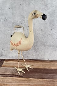 Metal Flamingo Figural Watering Can