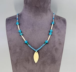 Native American Indian Beaded Feather Necklace