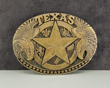 Texas Star Brass Cowboy Belt Buckle