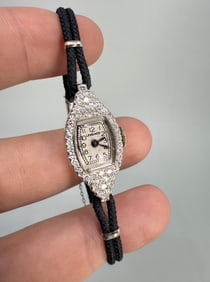 Art Deco Platinum Longines Ladies Watch