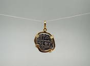 14K Gold Bezel Silver Cob Shipwreck Coin