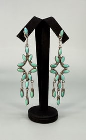 Zuni Petit Point Turquoise Sterling Earrings