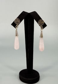 Chinese Rose Quartz Earrings