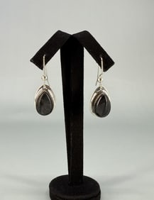 Charles Skiera Sterling Silver Onyx Earrings
