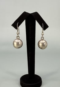 Begay Navajo Sterling Silver Ball Dangle Earrings
