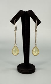 Sterling Silver Citrine Dangle Earrings