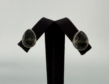 Green Amethyst Sterling Silver Teardrop Earrings