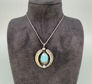 Navajo Sterling Silver Turquoise Necklace