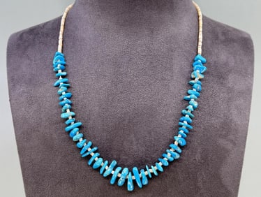 Santo Domingo Pueblo Turquoise Heishi Necklace
