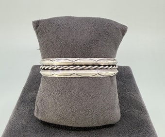 Old Pawn Navajo Sterling Silver Twisted Bracelet