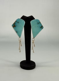 Jessie Claw Navajo Sterling Turquoise Earrings