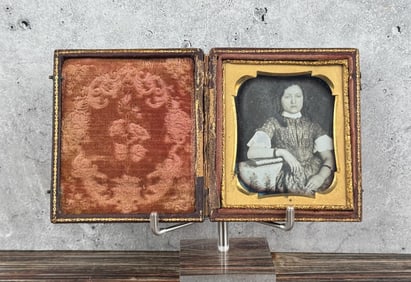 Antique Daguerreotype Photo Woman with Book