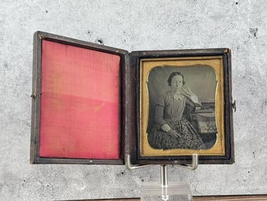 Antique Daguerreotype Photo Woman with Flutina