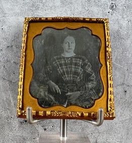 Antique Daguerreotype Photo Woman with Book