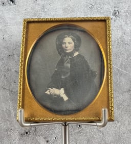 Antique Daguerreotype Photo Woman in Bonnet