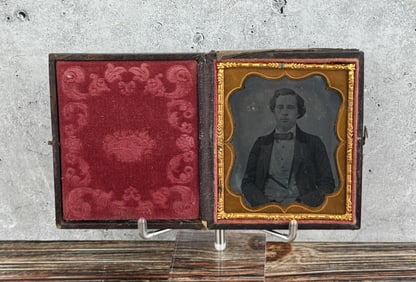 Antique Ambrotype Photo Fancy Bowtie