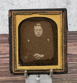 Antique Daguerreotype Photo Boy in All Black