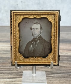 Antique Daguerreotype Photo Fancy Bowtie Beard