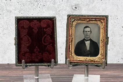Antique Ruby Ambrotype Photo