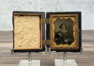 Antique Ambrotype Photo Girl in Mourning