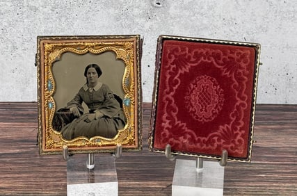 Antique Ambrotype Photo Affluent Woman