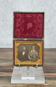 Antique Daguerreotype Photo Farm Couple